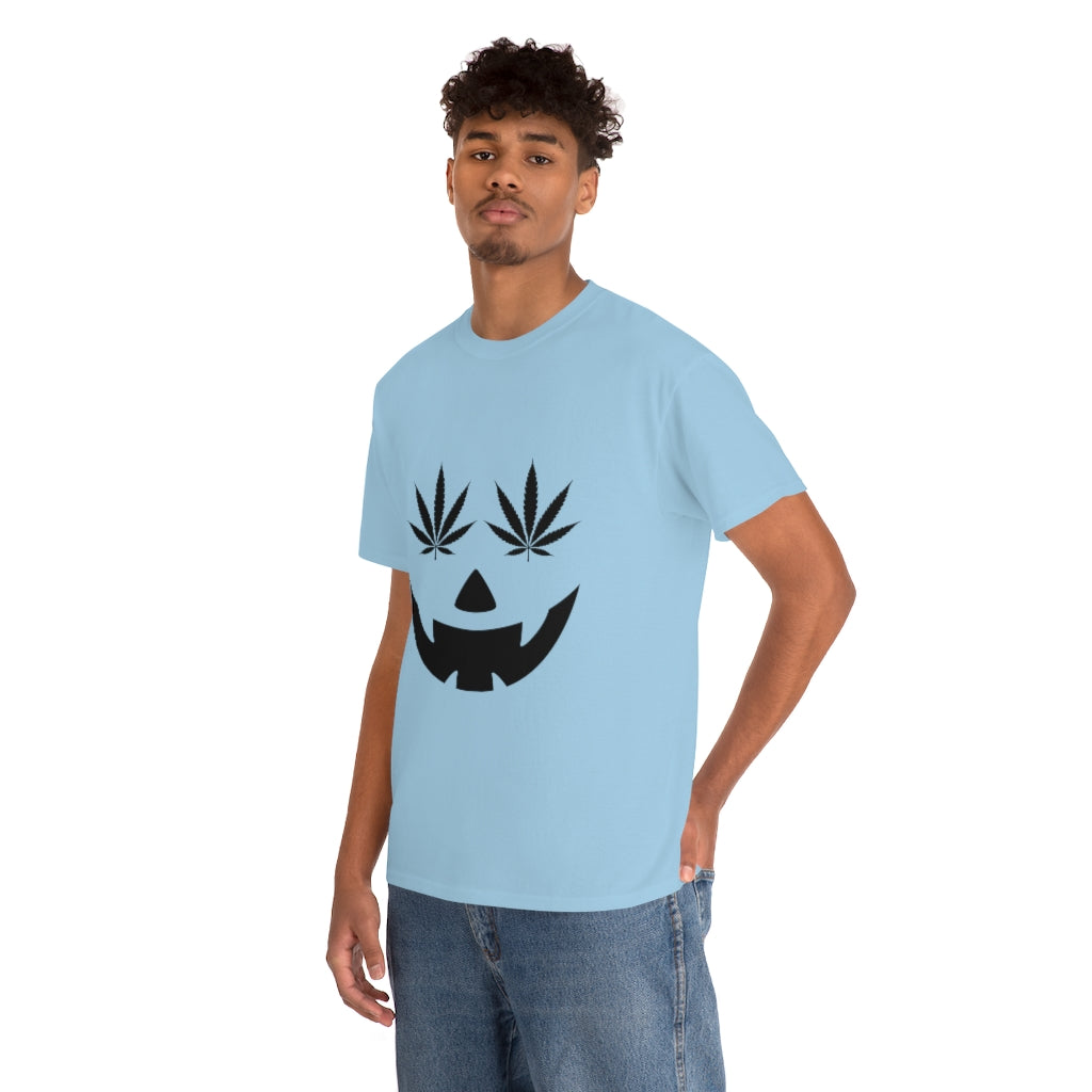 Pumpkin Face with Weed Eyes Cotton Tee