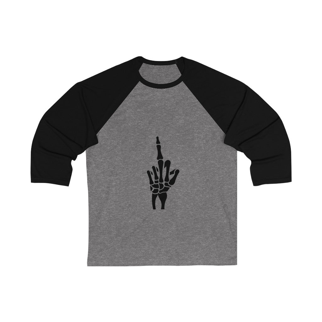 Skeleton Hand Middle Finger, Baseball Tee