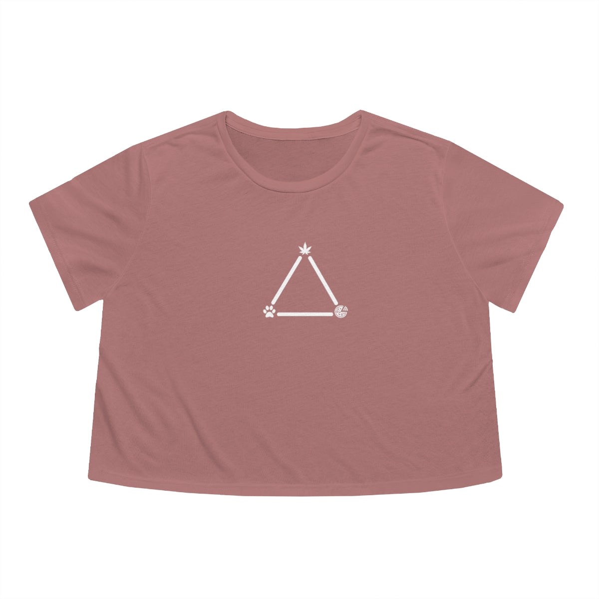 Pot, Puppies, Pizza Triangle Flowy Cropped Tee