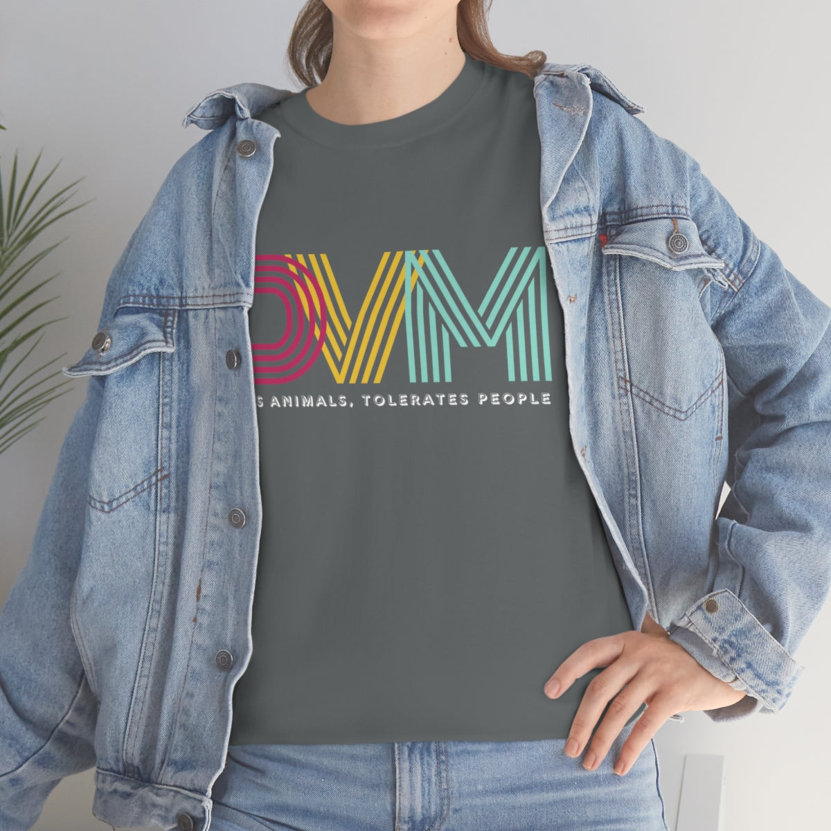 "DVM: loves animals, tolerates people" Tee