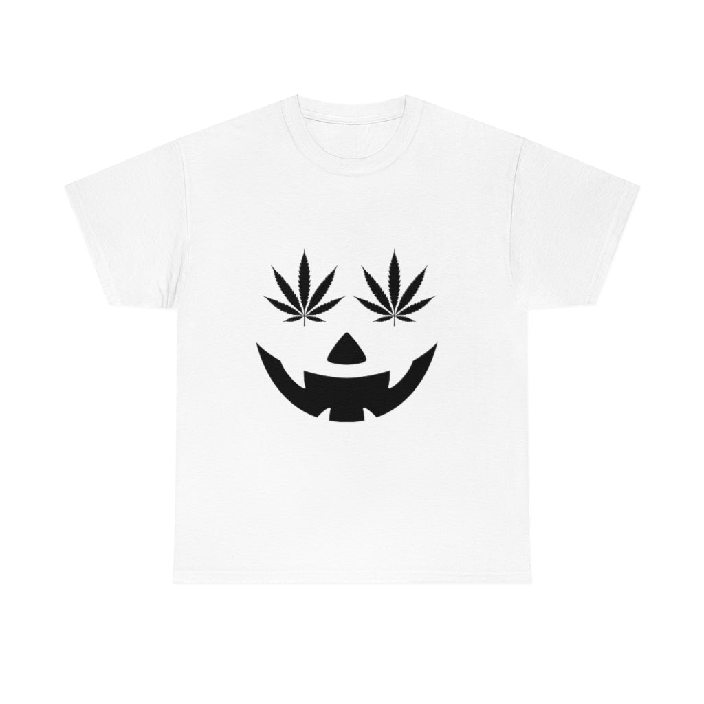 Pumpkin Face with Weed Eyes Cotton Tee