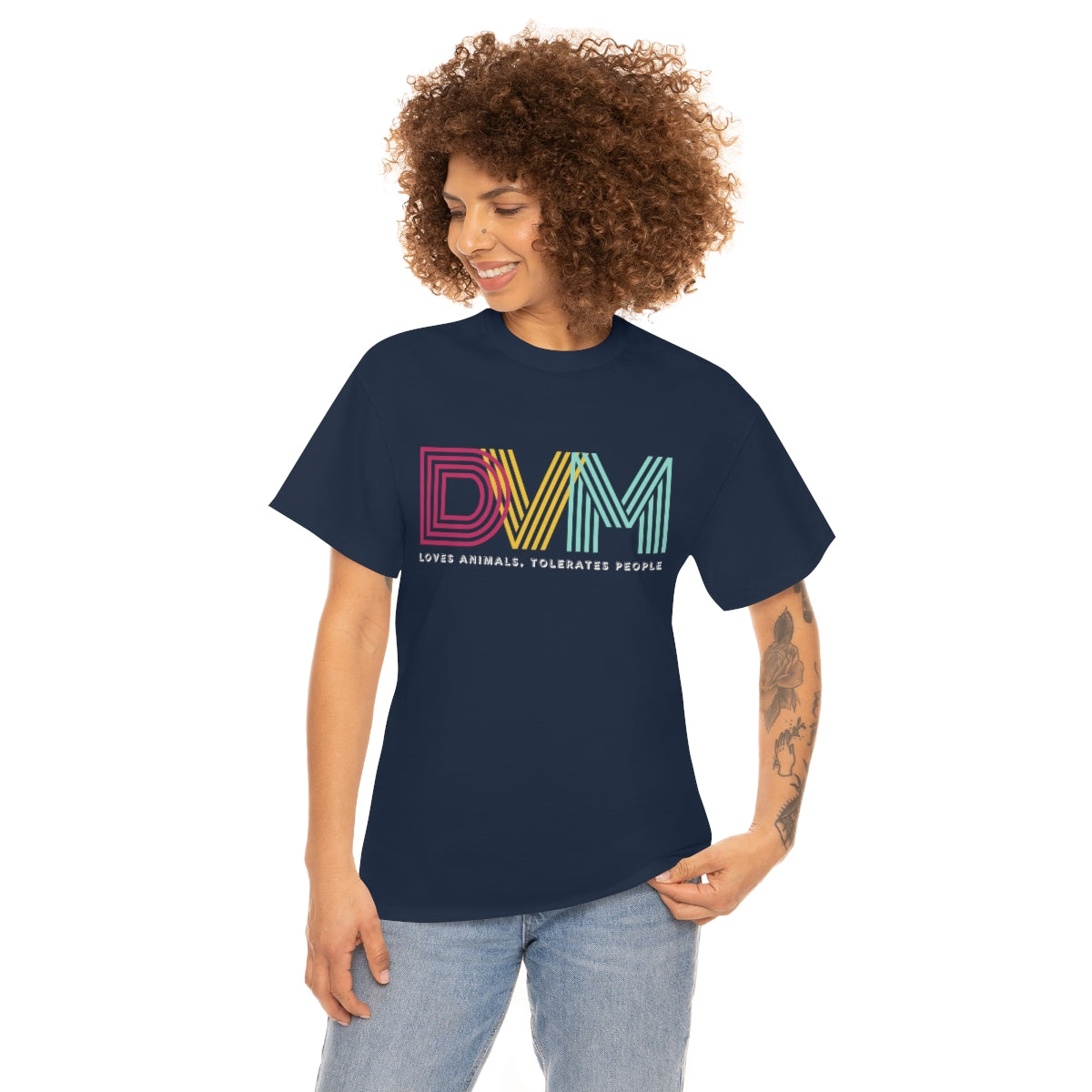 "DVM: loves animals, tolerates people" Tee