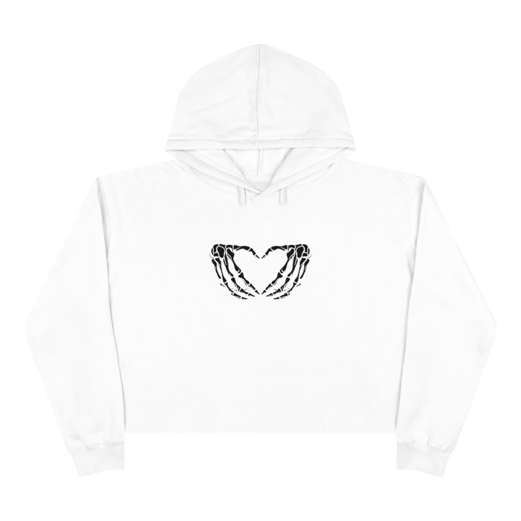 Skeleton Heart Crop Hoodie