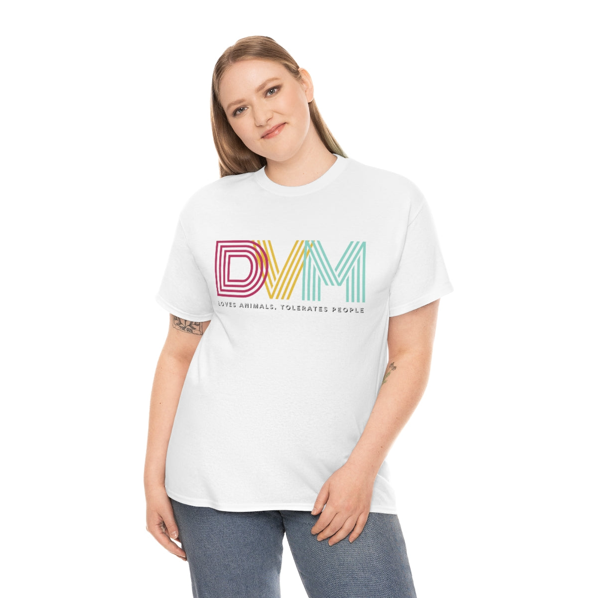 "DVM: loves animals, tolerates people" Tee