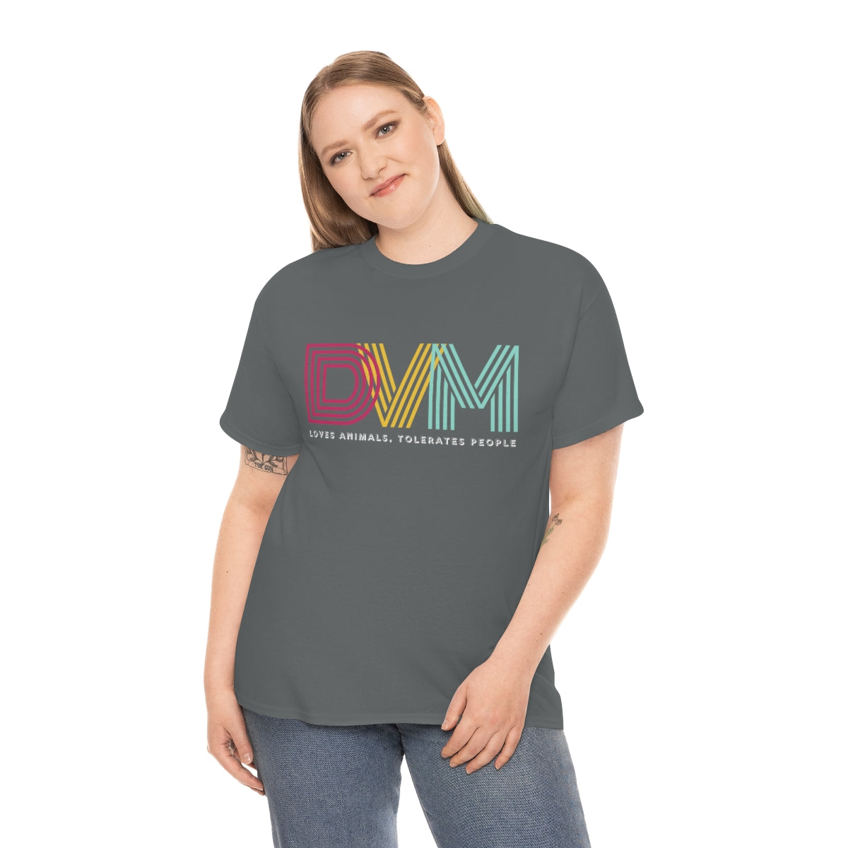 "DVM: loves animals, tolerates people" Tee