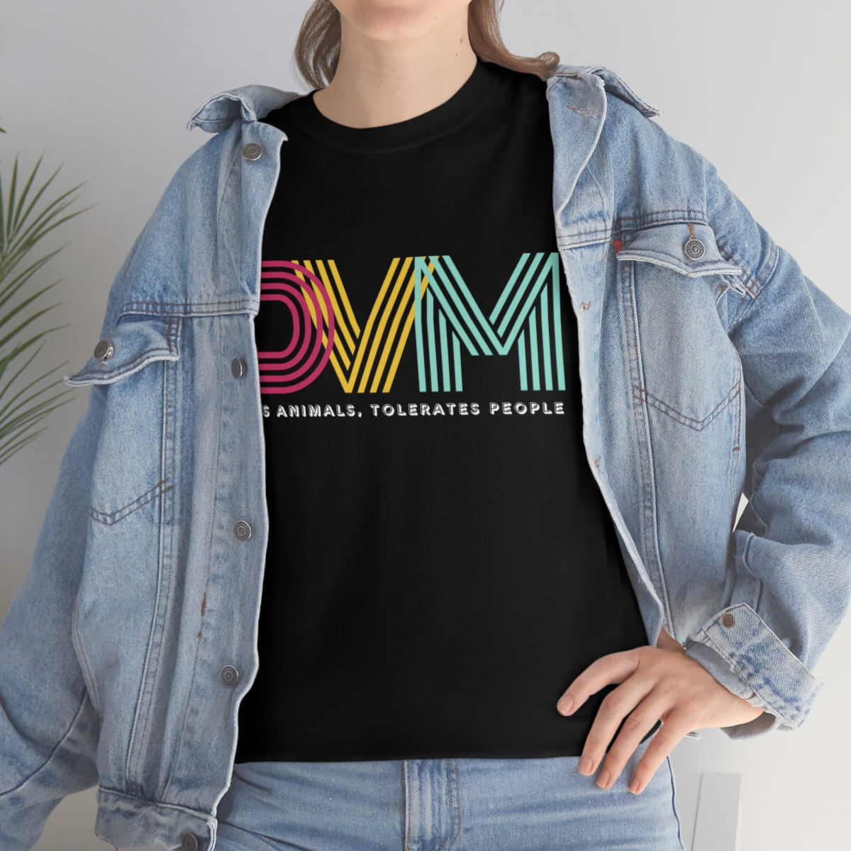 "DVM: loves animals, tolerates people" Tee