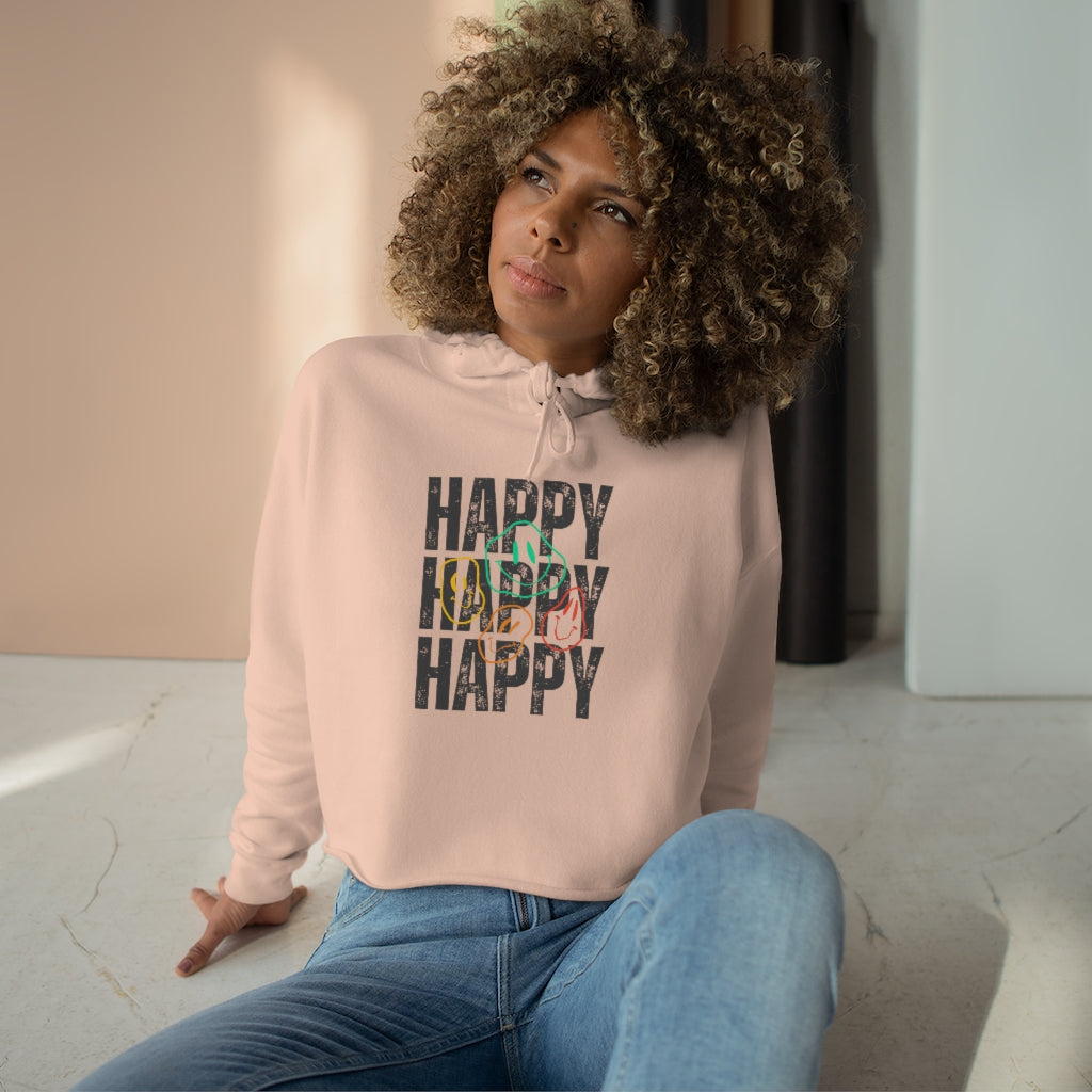 HAPPY Crop Hoodie