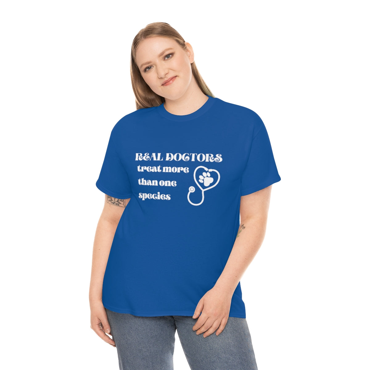 "Real doctors treat more than one species" Tee