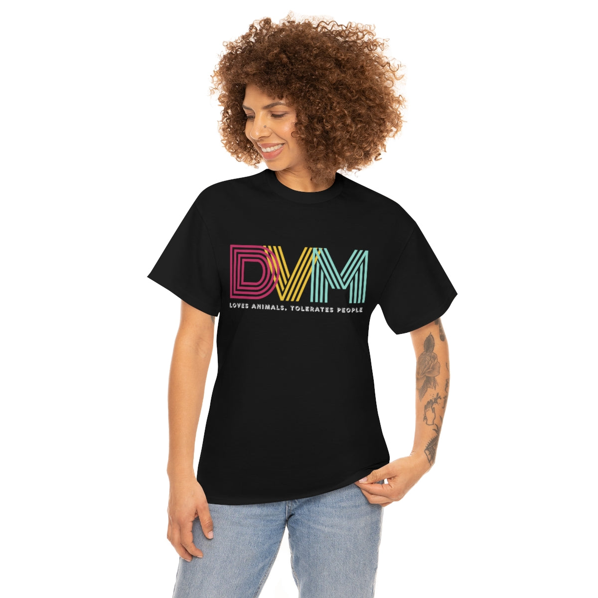 "DVM: loves animals, tolerates people" Tee