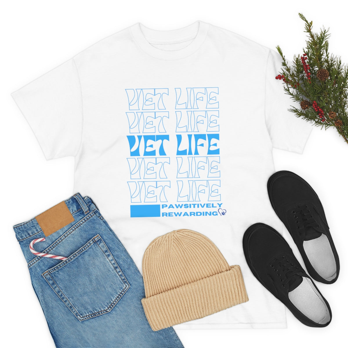 "Vet Life: Pawsitively Rewarding" Tee