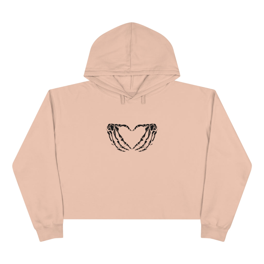 Skeleton Heart Crop Hoodie