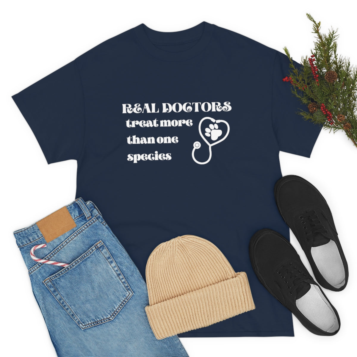 "Real doctors treat more than one species" Tee