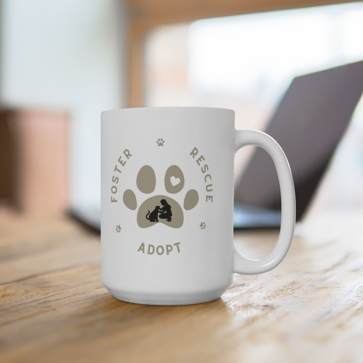 "Foster, Rescue, Adopt" Large Ceramic Mug