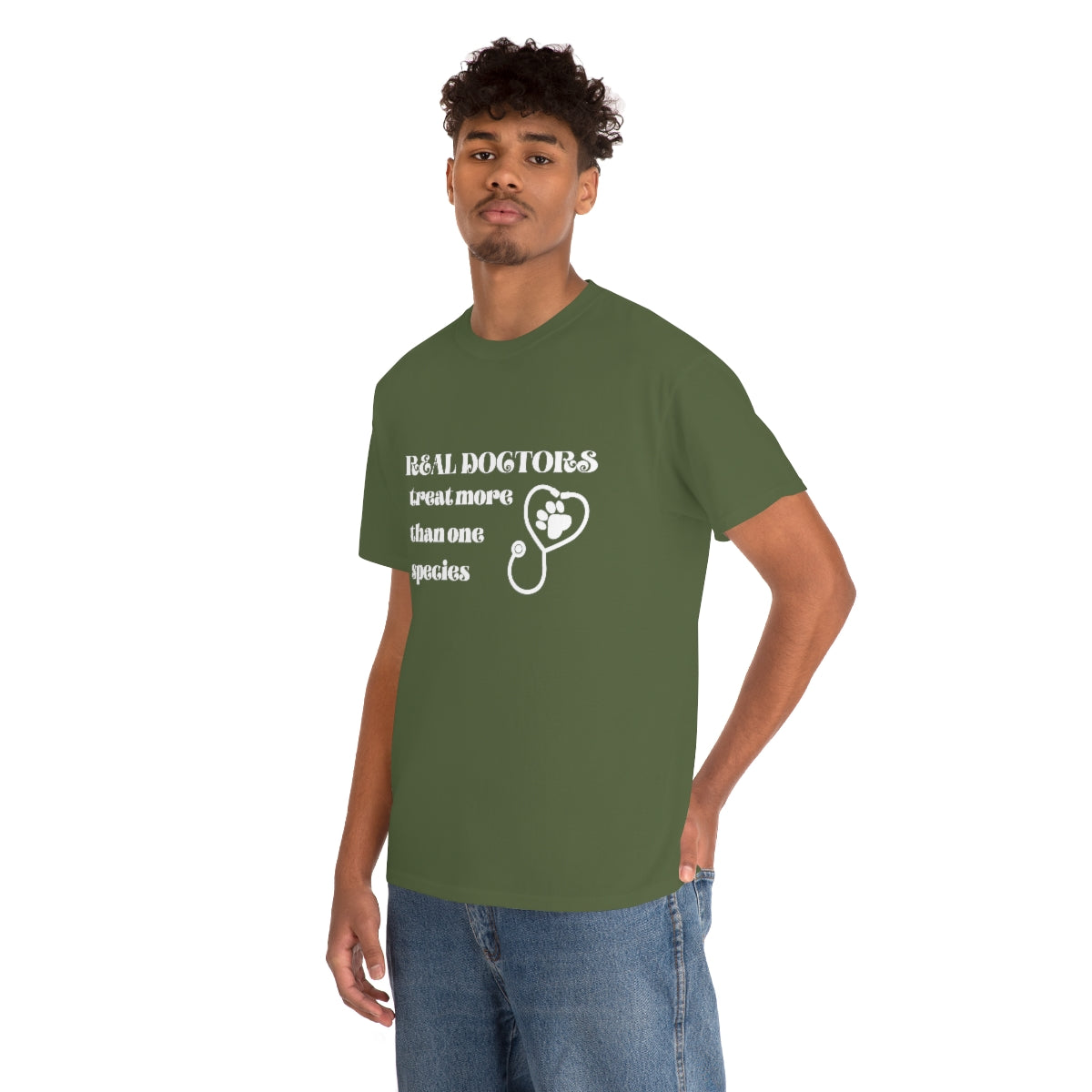 "Real doctors treat more than one species" Tee