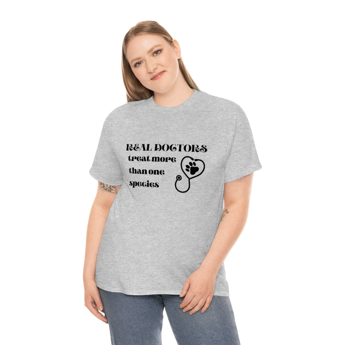 "Real doctors treat more than one species" Tee