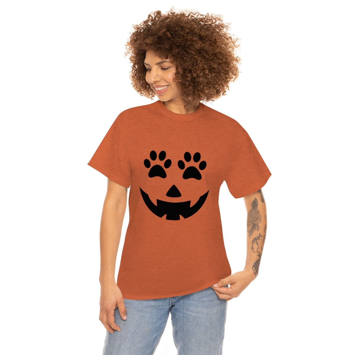 Pumpkin Face with Paw Eyes, Tee