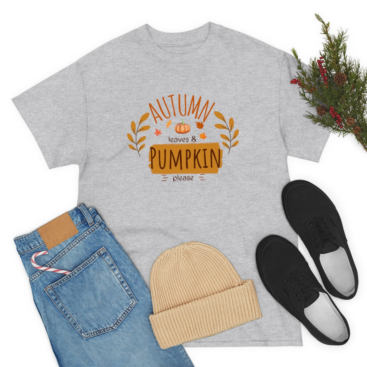 "Autumn leaves & pumpkin please" Tee