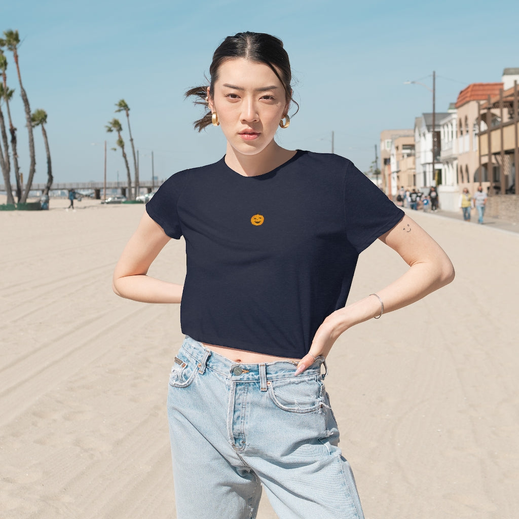 Pumpkin Flowy Cropped Tee