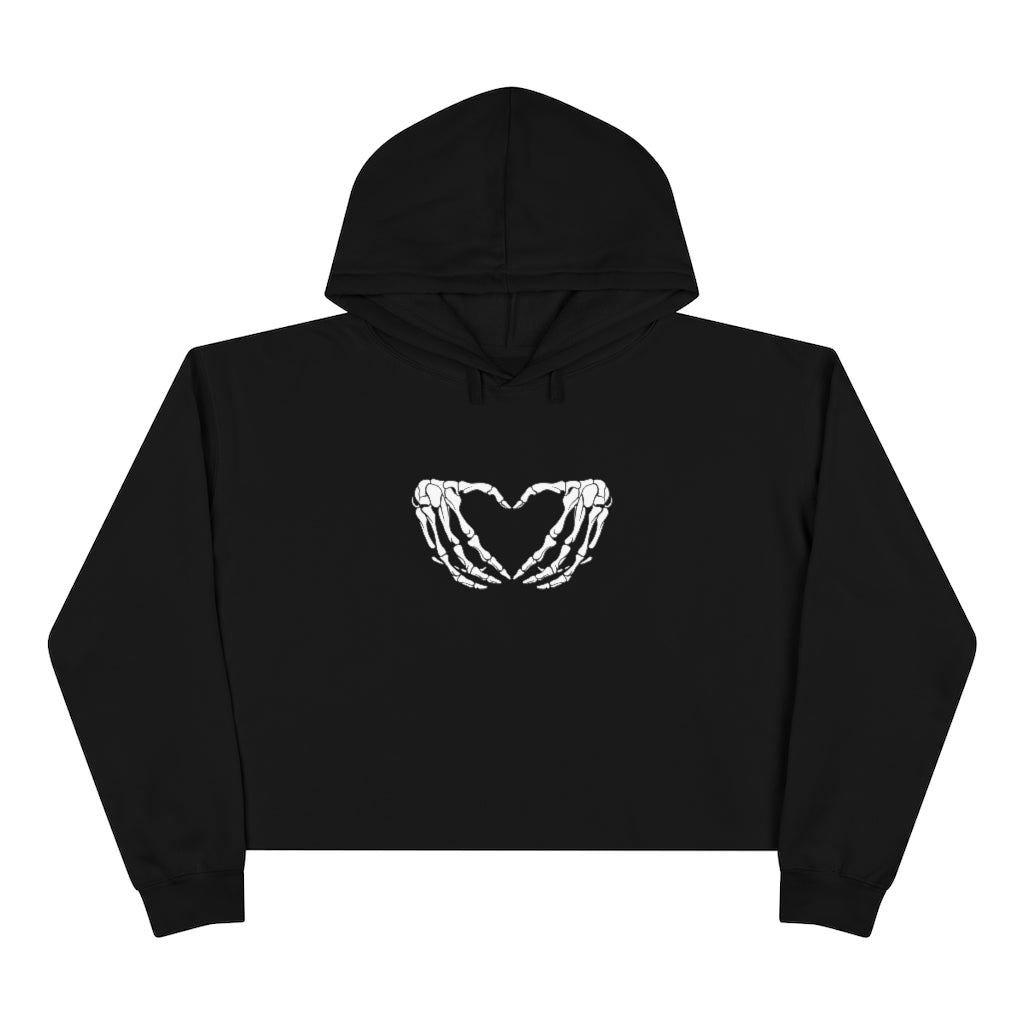 Skeleton Heart Crop Hoodie