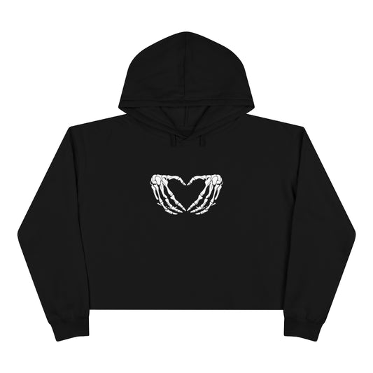 Skeleton Heart Crop Hoodie