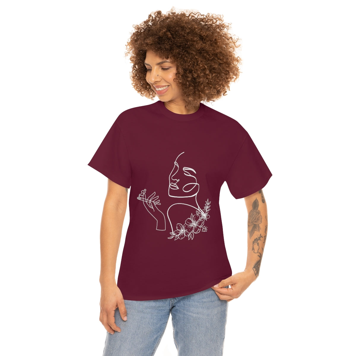 Smoking Woman Cotton Tee