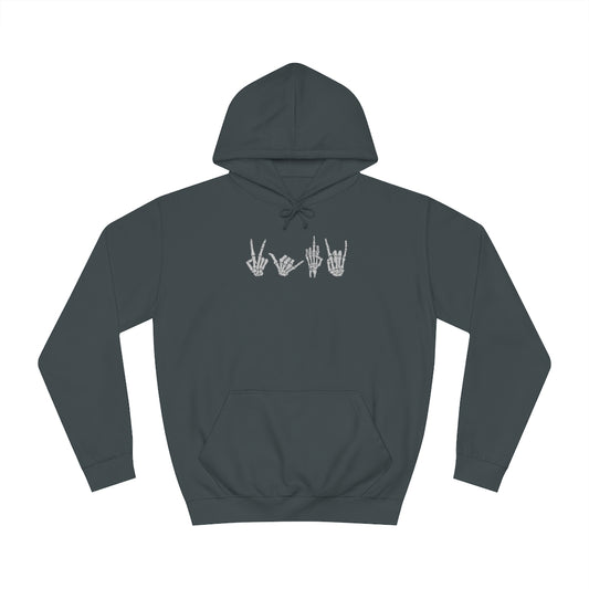 Skeleton Hand Signals Hoodie