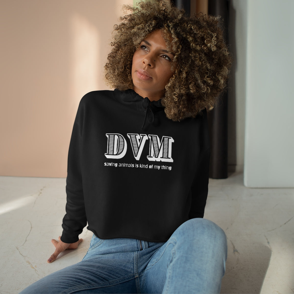 "DVM, saving animals is kind of my thing" Crop Hoodie