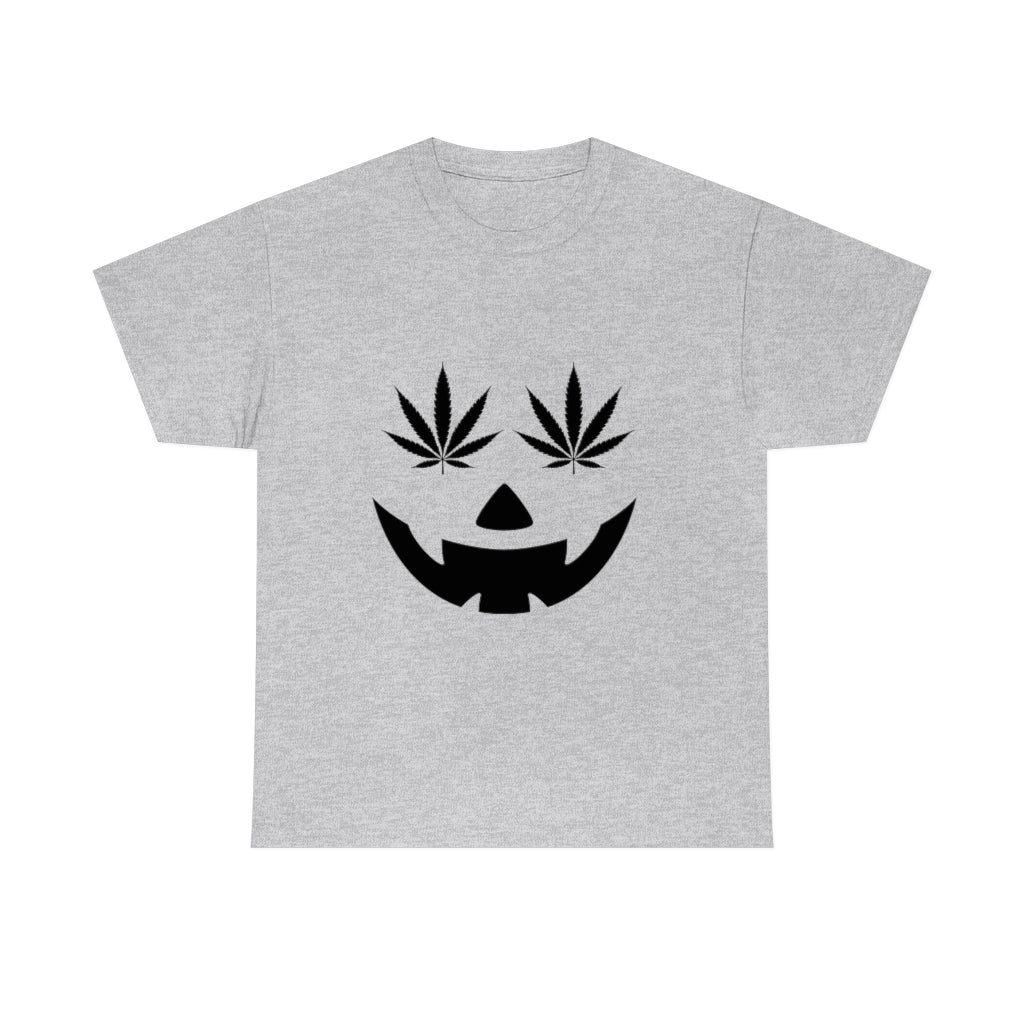 Pumpkin Face with Weed Eyes Cotton Tee