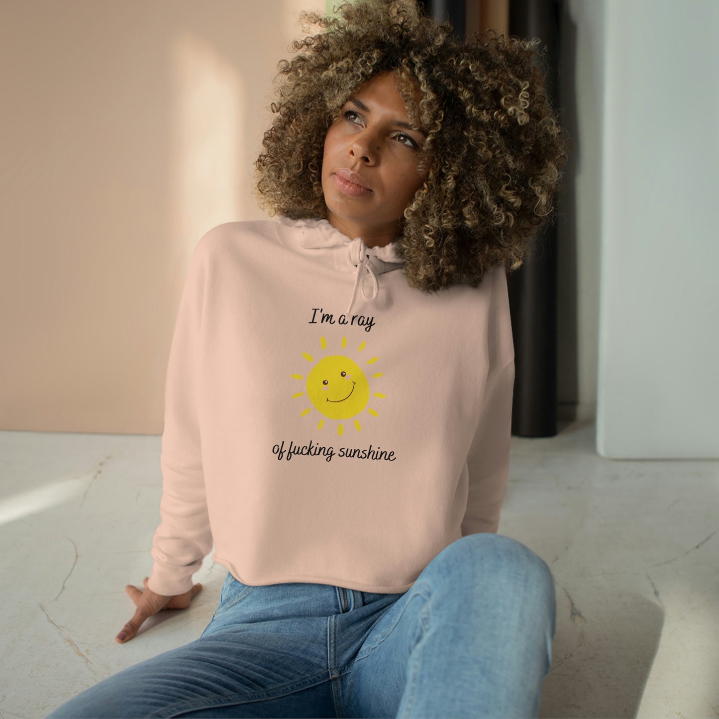 "I'm a ray of fucking sunshine", Crop Hoodie