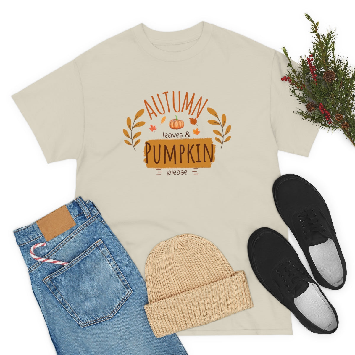 "Autumn leaves & pumpkin please" Tee