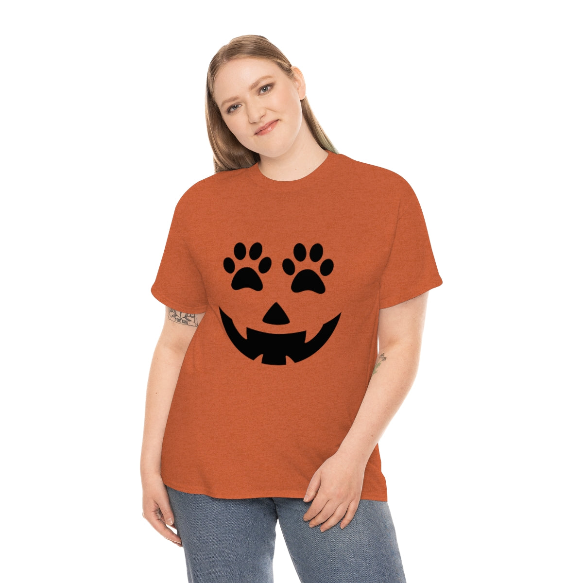 Pumpkin Face with Paw Eyes, Tee