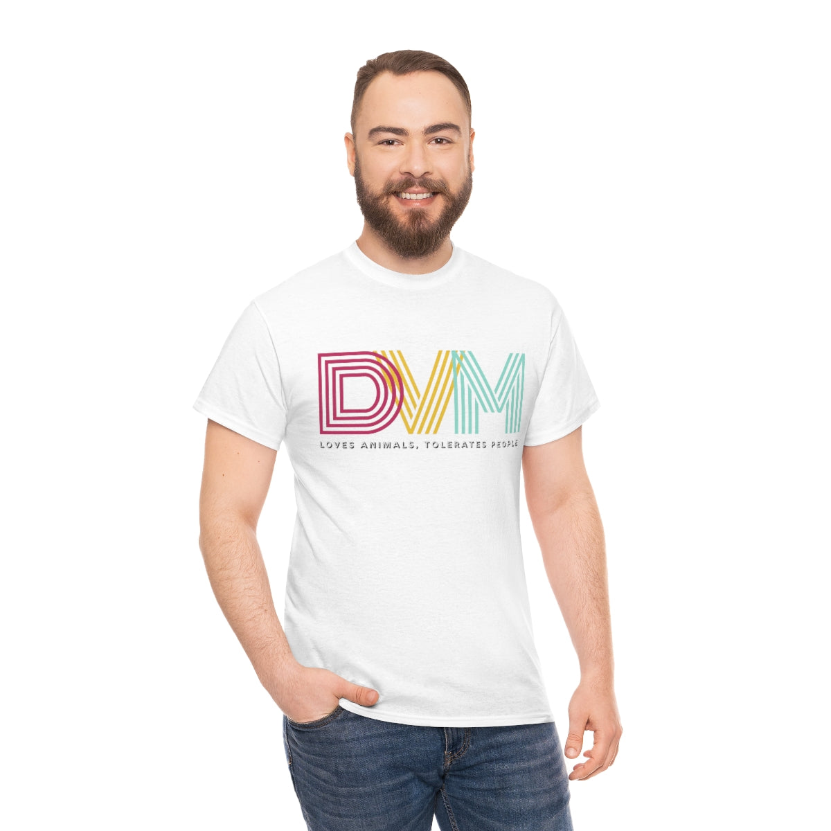 "DVM: loves animals, tolerates people" Tee