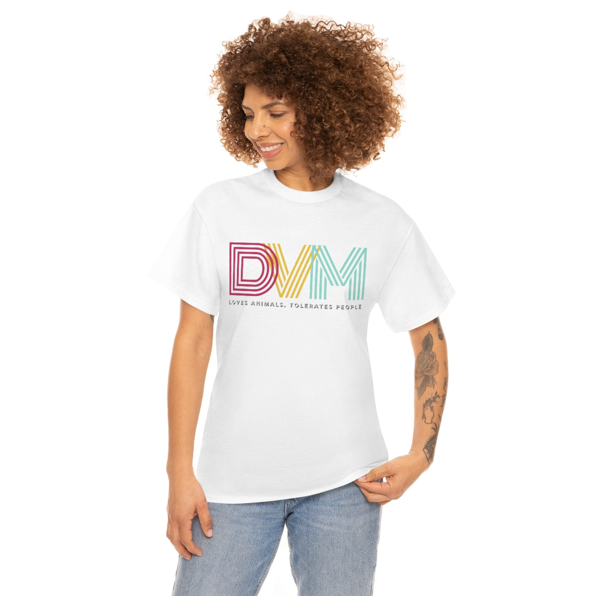 "DVM: loves animals, tolerates people" Tee