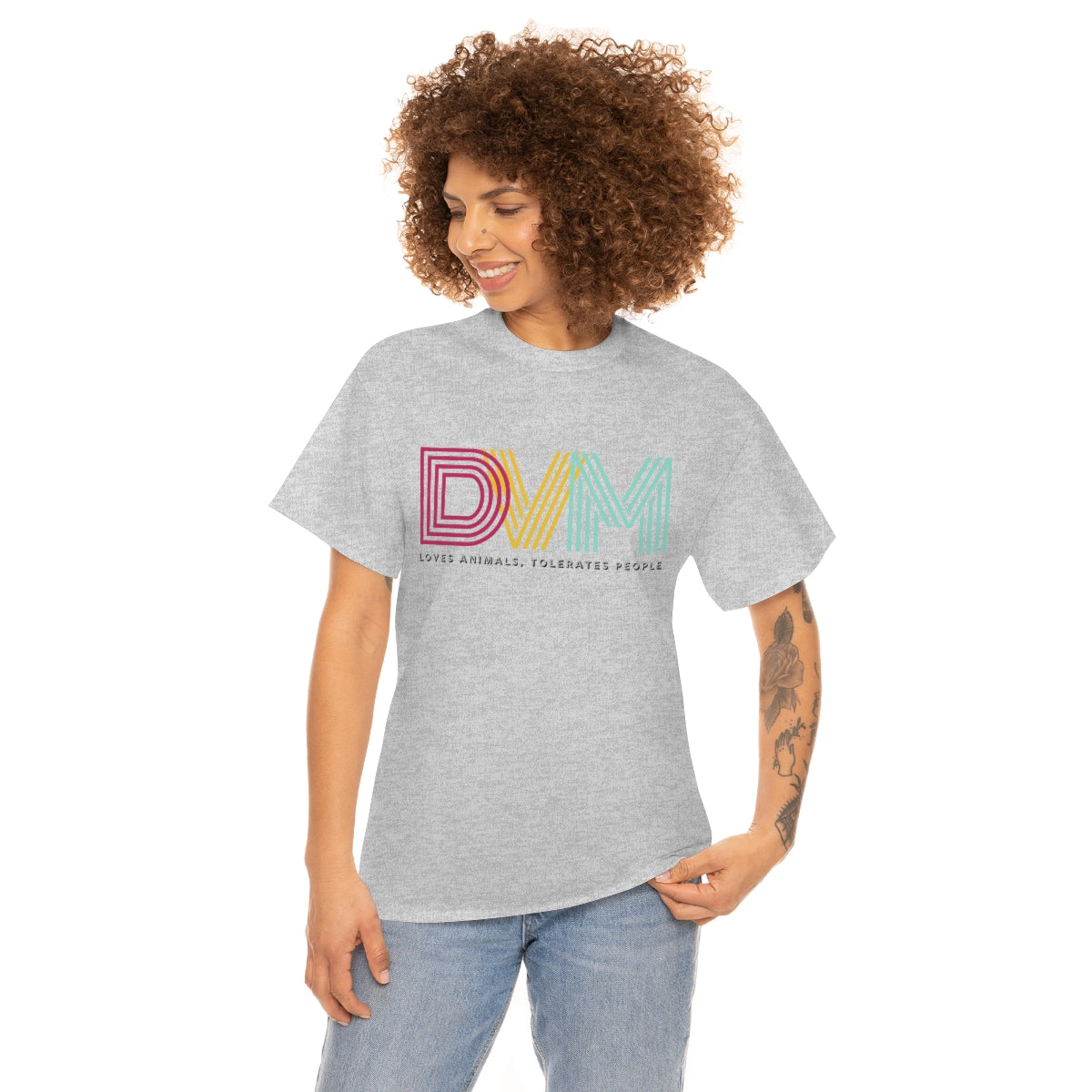 "DVM: loves animals, tolerates people" Tee