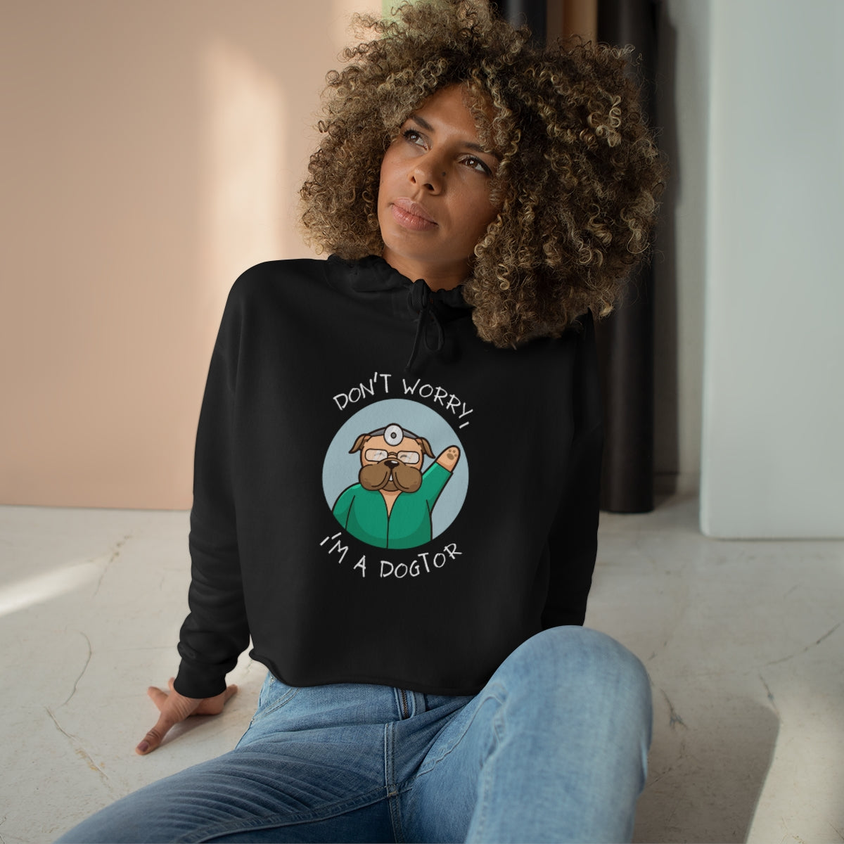 "Don't worry, I'm a dogtor" Crop Hoodie