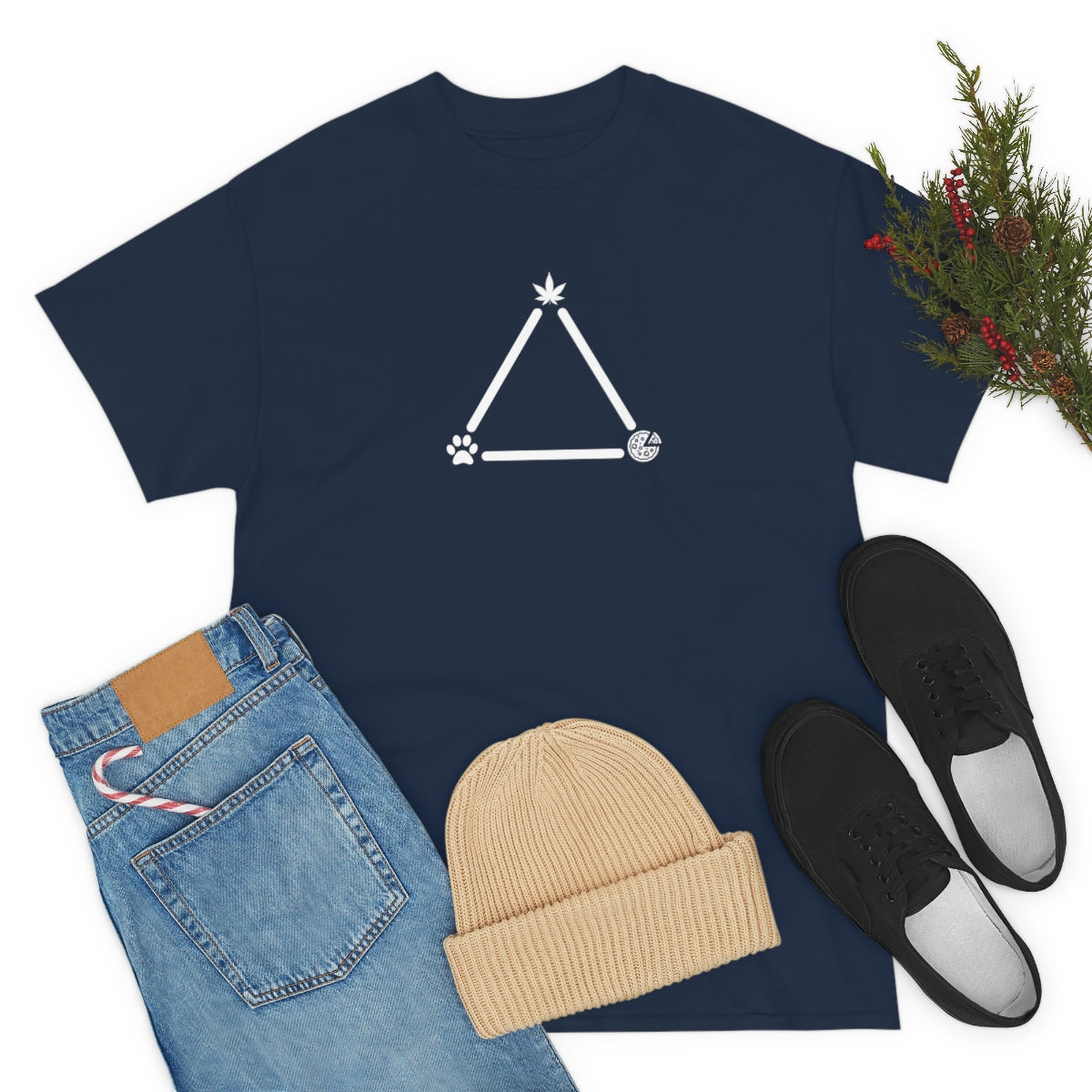 Pot, Puppies, Pizza Triangle Tee