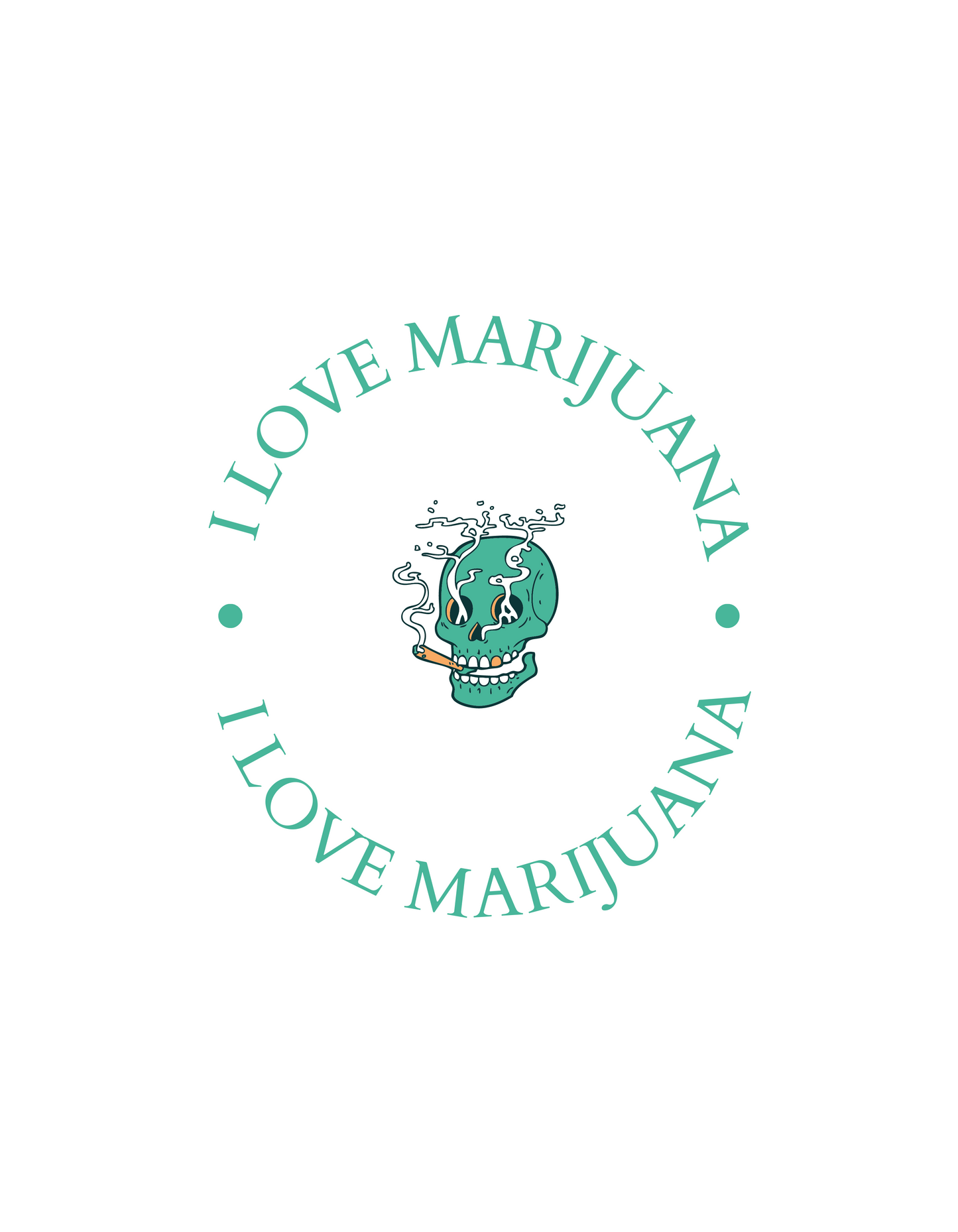 "I Love Marijuana" with Skull Cotton Tee