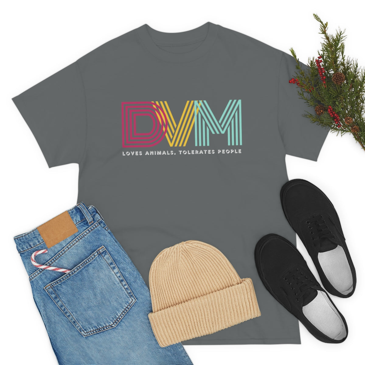 "DVM: loves animals, tolerates people" Tee