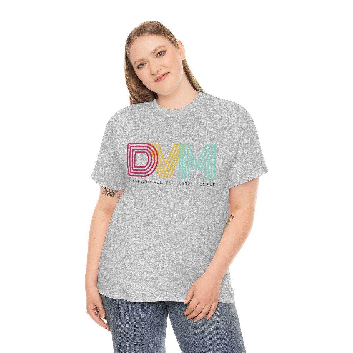 "DVM: loves animals, tolerates people" Tee