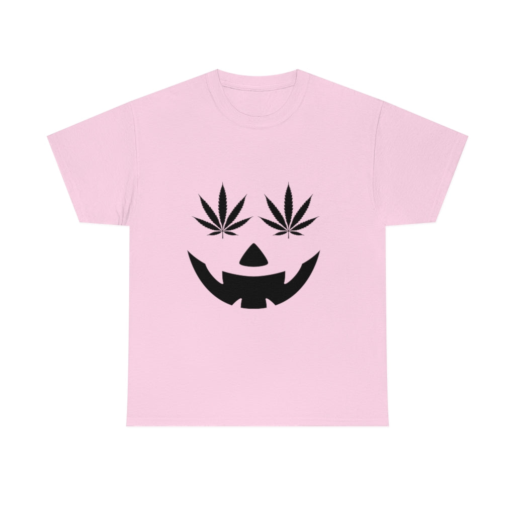 Pumpkin Face with Weed Eyes Cotton Tee