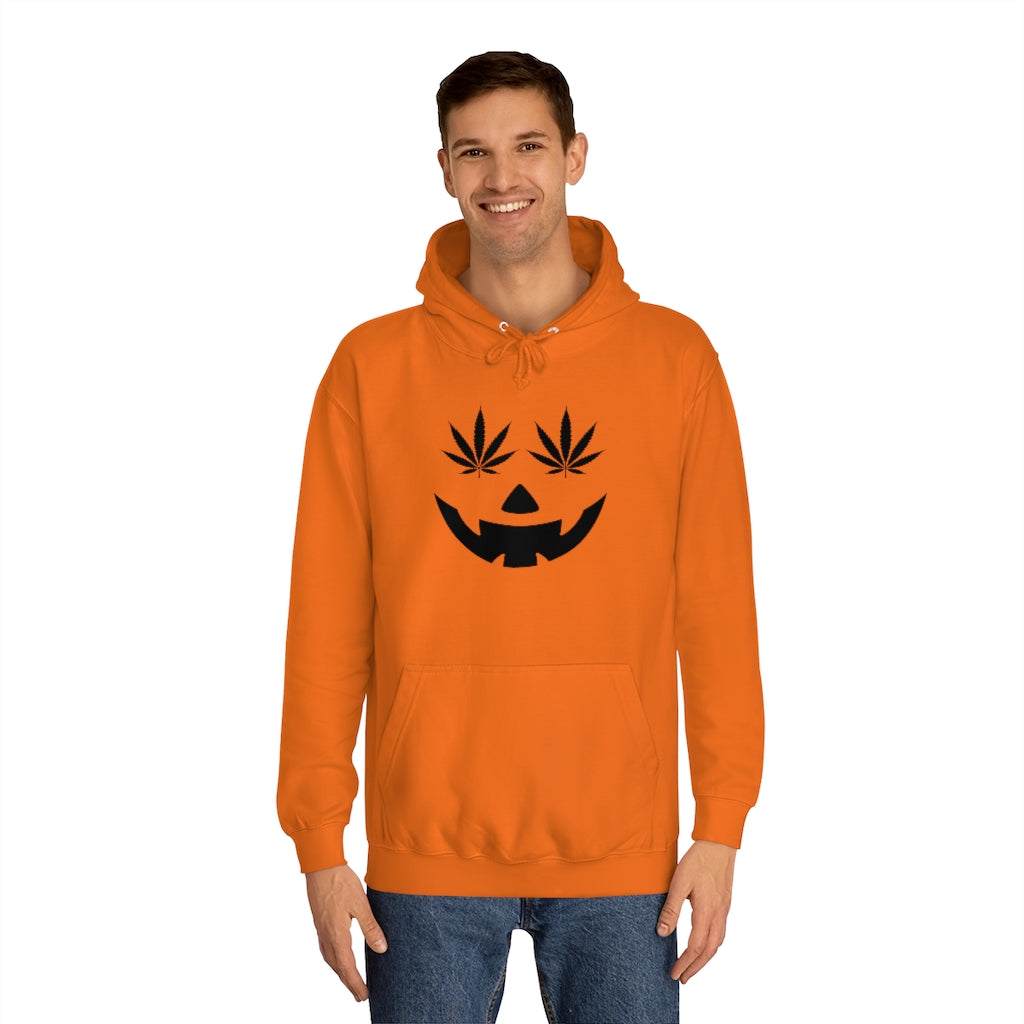 Pumpkin Face with Weed Eyes Hoodie