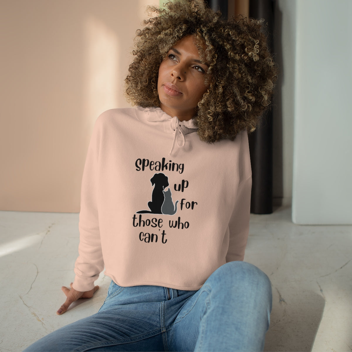 "Speaking up for those who can't" Crop Hoodie