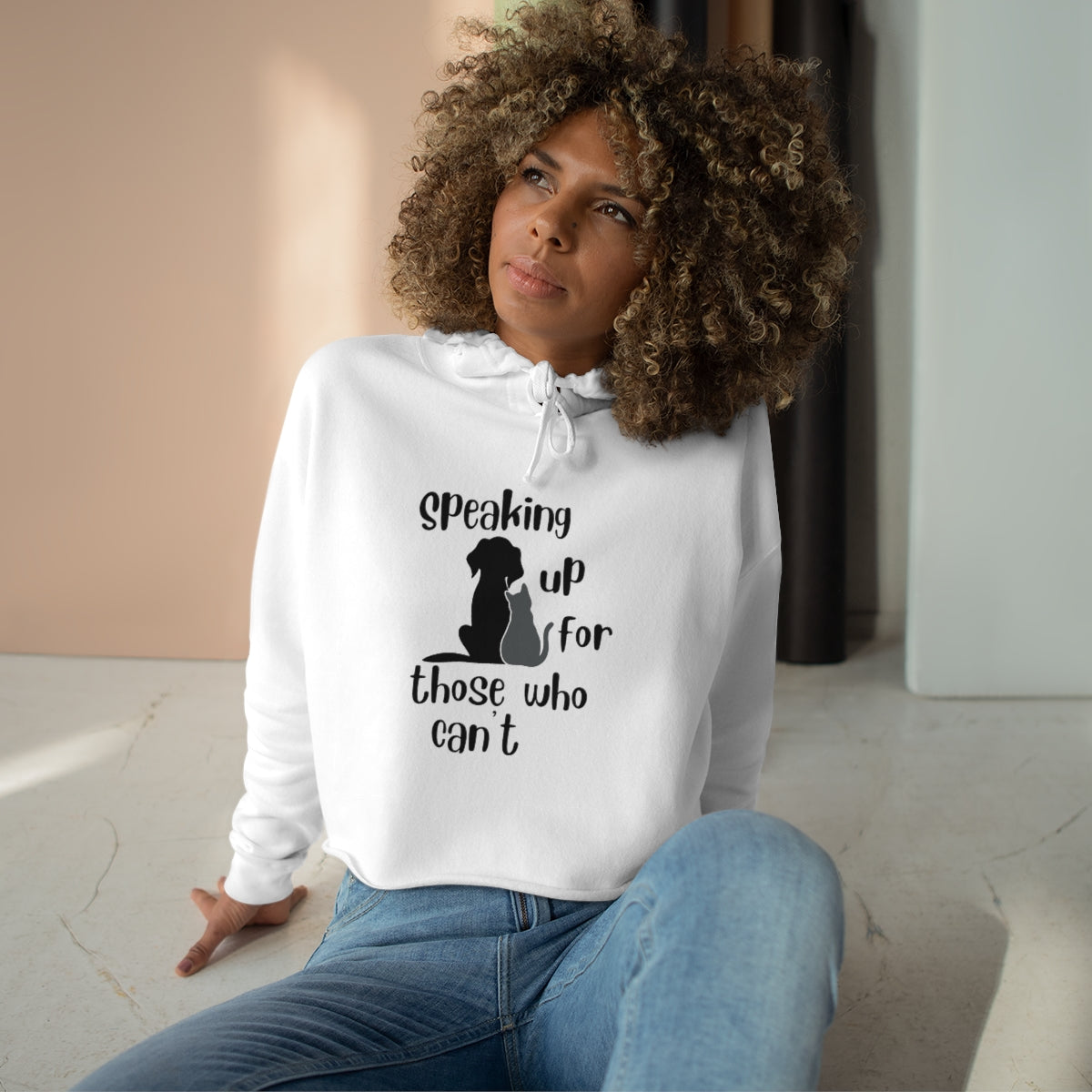 "Speaking up for those who can't" Crop Hoodie