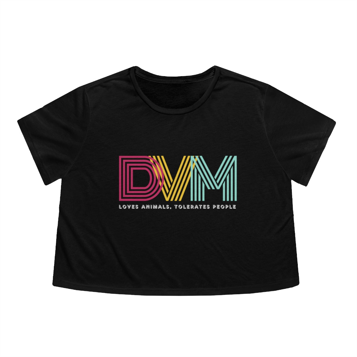 "DVM: loves animals, tolerates people" Cropped Tee