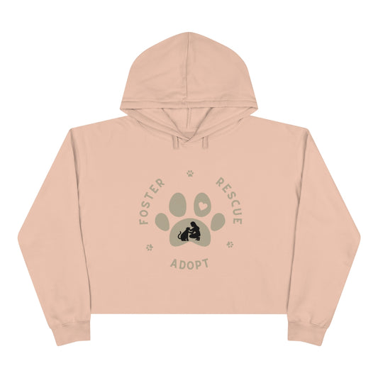 "Foster, Rescue, Adopt" Crop Hoodie