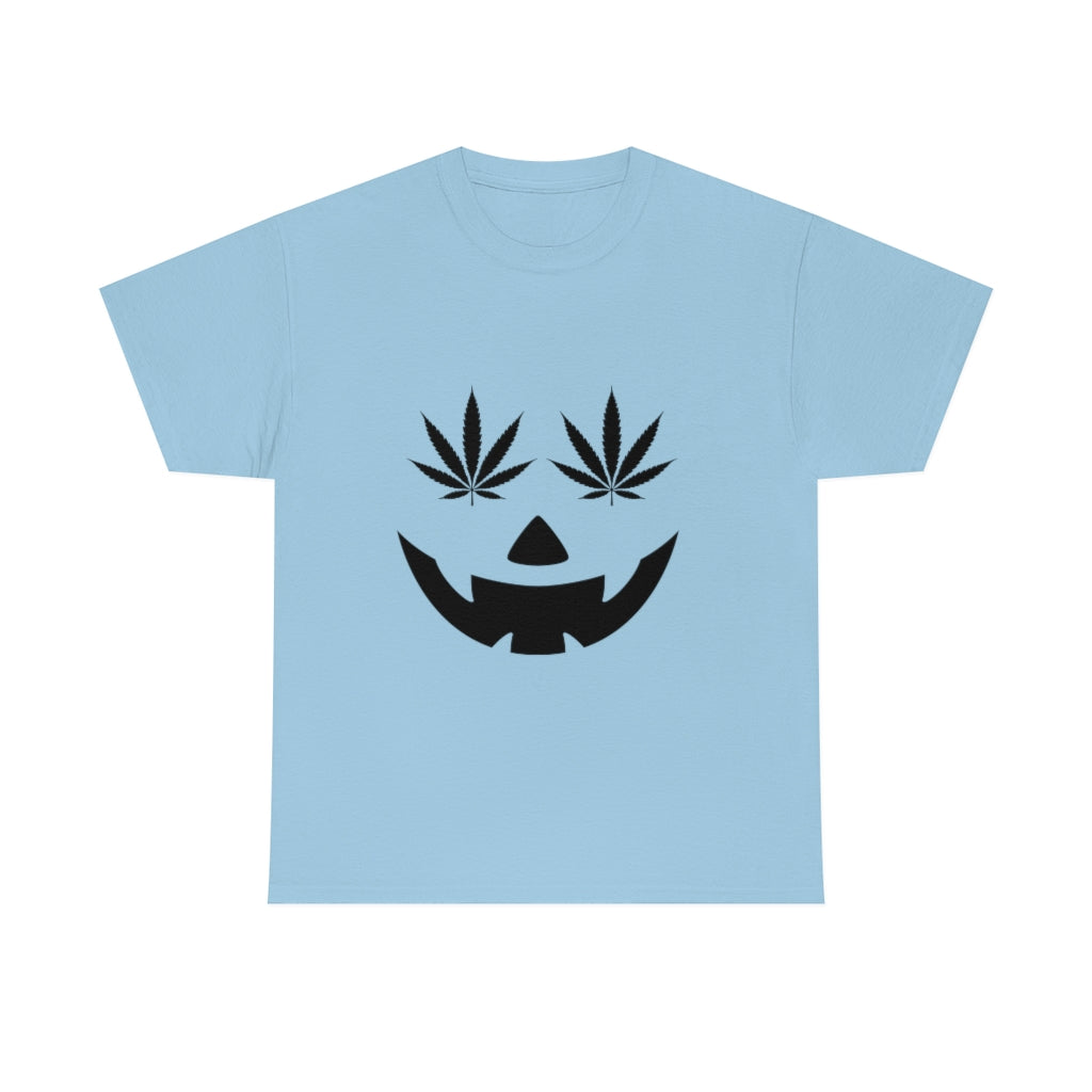 Pumpkin Face with Weed Eyes Cotton Tee