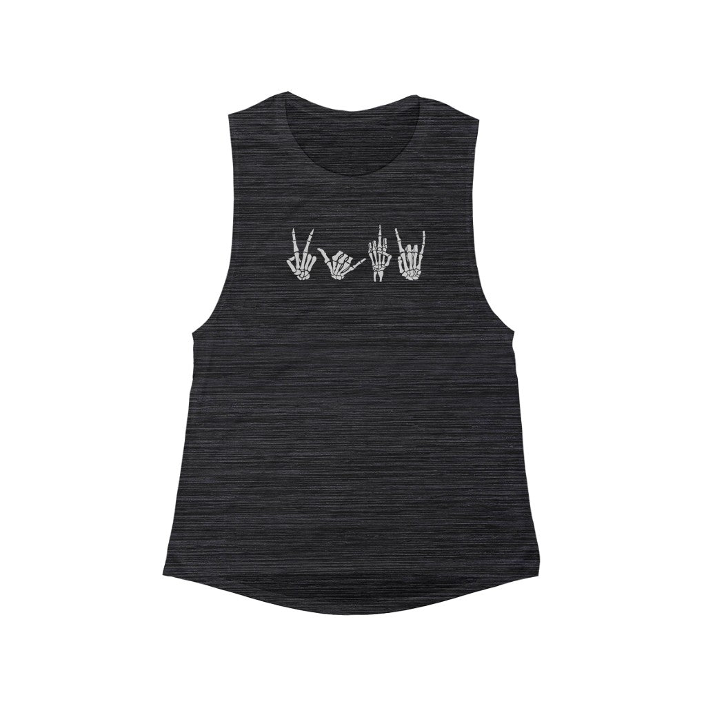 Skeleton Hand Signals Flowy Muscle Tank