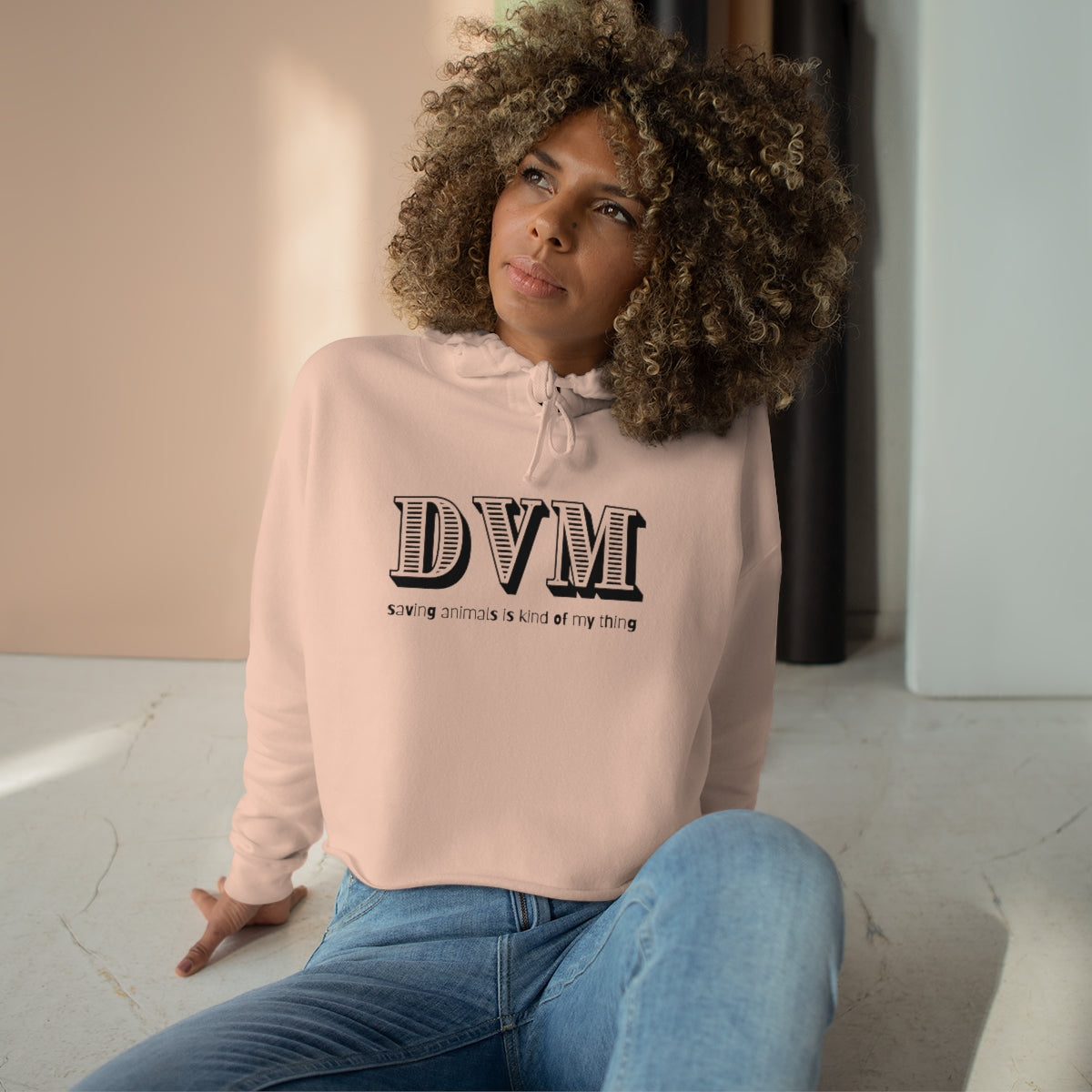 "DVM, saving animals is kind of my thing" Crop Hoodie