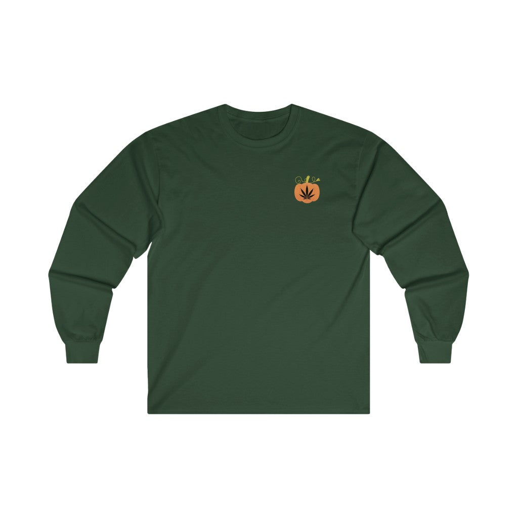 Pumpkin Weed Leaf Cotton Long Sleeve Tee