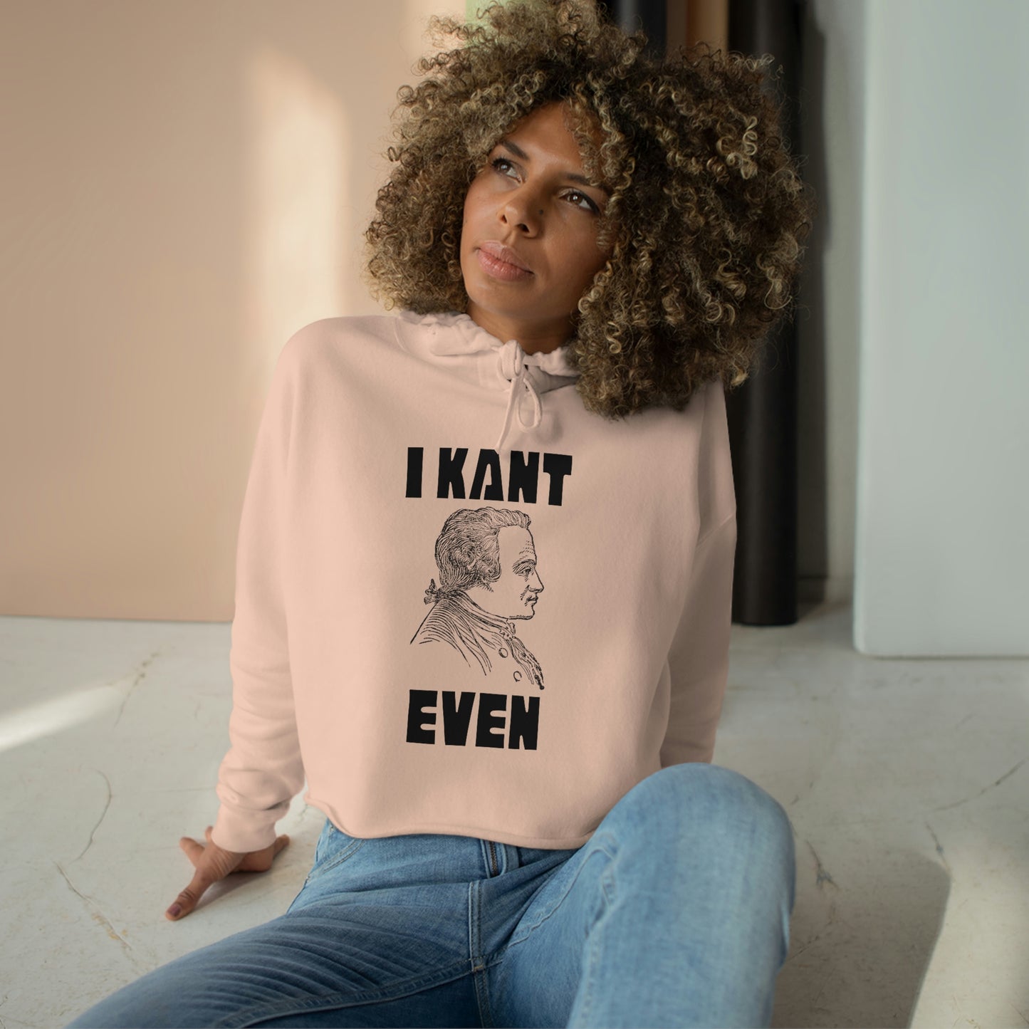 "I Kant even" Immanuel Kant, Crop Hoodie